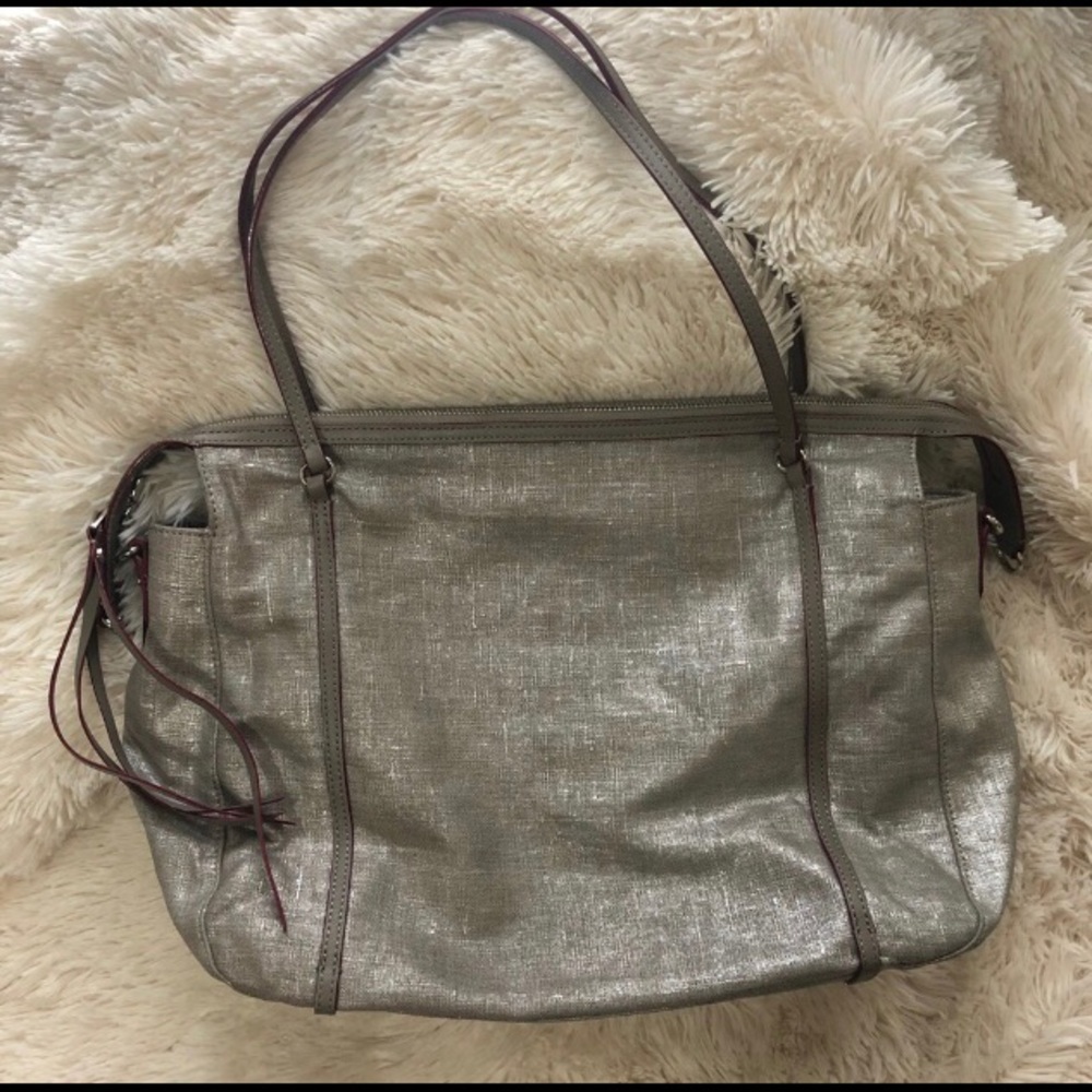 MZ Wallace bag, silver glazed linen